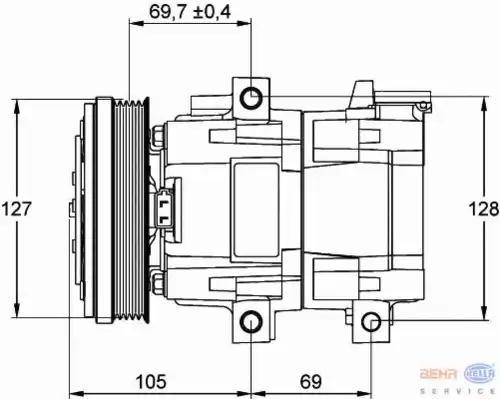Компрессор, кондиционер 8FK 351 113-211 HELLA