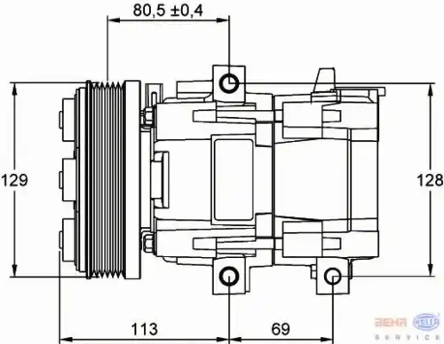 Компрессор, кондиционер 8FK 351 113-241 HELLA