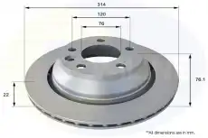 Тормозной диск COMLINE ADC1472V вентилируемый , задняя ось