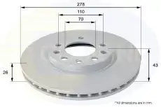 Тормозной диск COMLINE ADC1139V вентилируемый , передняя ось