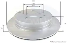 Тормозной диск COMLINE ADC1147V вентилируемый , задняя ось