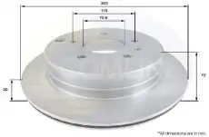 Тормозной диск COMLINE ADC1147V вентилируемый , задняя ось