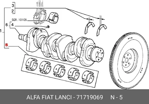 ПАРА ВКЛАДЫШЕЙ 71719069 ALFA ROMEO