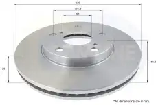 Тормозной диск COMLINE ADC01143V вентилируемый , передняя ось