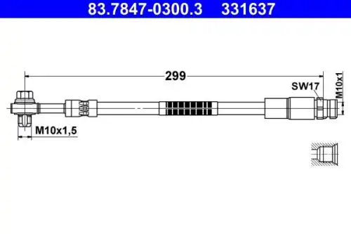 83.7847-0300.3 Тормозной шланг ATE