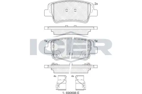 Тормозные колодки дисковые ICER 182471