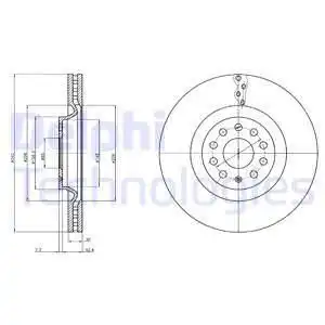 Тормозной диск DELPHI BG9109 вентилируемый , передняя ось