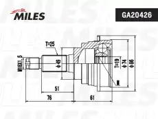 ШРУС наружный MILES GA20426