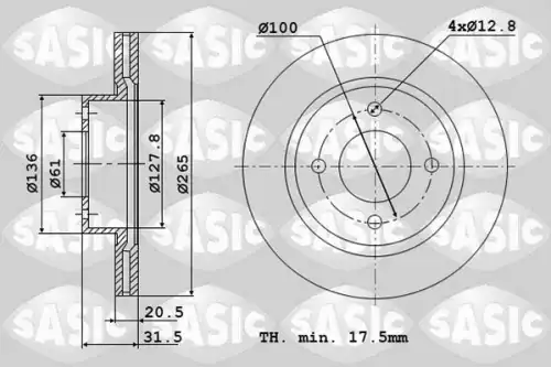 Тормозной диск SASIC 4004265J