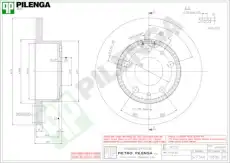 Тормозной диск PILENGA 5836 полный задняя ось