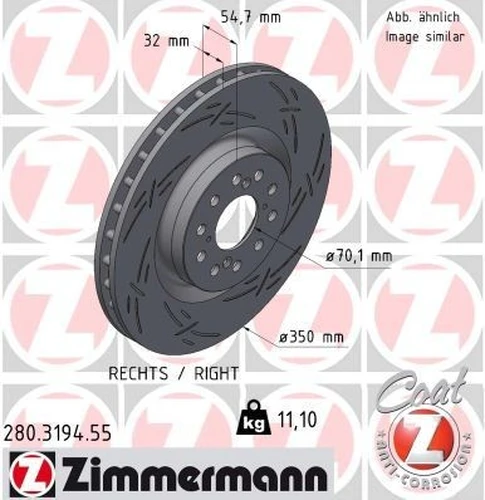 Тормозной диск ZIMMERMANN 280.3194.55