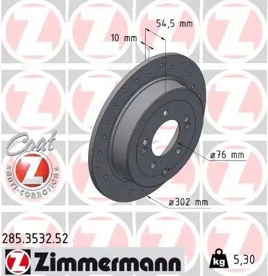 Тормозной диск ZIMMERMANN 285.3532.52