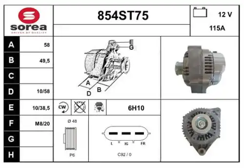 Генератор STARTCAR 854ST75