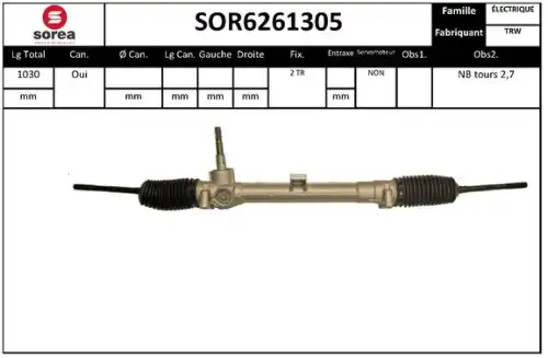 Рулевой механизм SOR6261305 STARTCAR