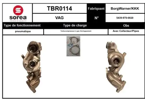 Компрессор, наддув TBR0114 STARTCAR