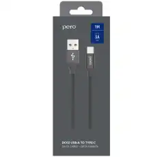 Кабель USB PERO DC-02 Type-C, 2А, 1м, черный 1598852