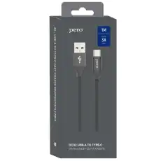 Кабель USB PERO DC-02 Type-C, 2А, 1м, черный 1598852