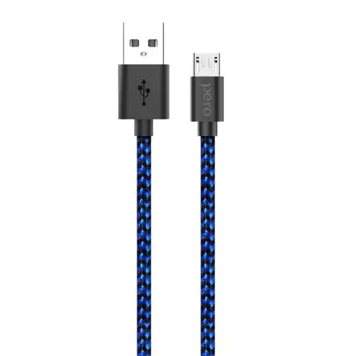 Кабель USB PERO DC-04 micro-USB, 2А, 1м, Blue-black 1598870