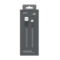 Кабель USB PERO DC-04 micro-USB, 2А, 2м, Silver-black 1598873