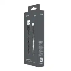 Кабель USB PERO DC-04 Type-C, 3А, 1м, Silver-black (Fast Charge) 1598877