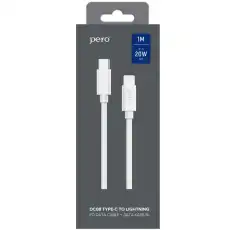 Кабель USB PERO DC-08 PD Type-C to Lightning, 1m, White 1598890