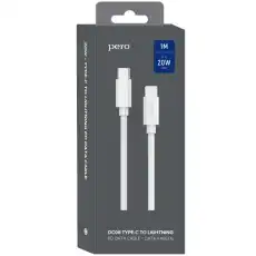 Кабель USB PERO DC-08 PD Type-C to Lightning, 1m, White 1598890