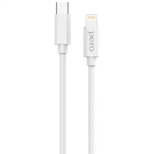 Кабель USB PERO DC-08 PD Type-C to Lightning, 1m, White 1598890