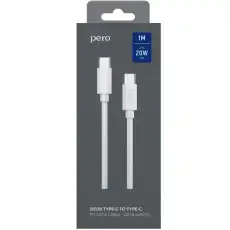 Кабель USB PERO DC-08 PD Type-C to Type-C, 1m, White 1598891