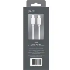 Кабель USB PERO DC-08 PD Type-C to Type-C, 1m, White 1598891
