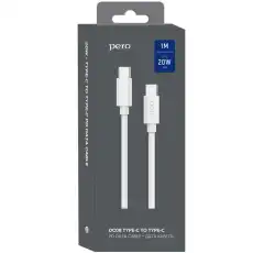 Кабель USB PERO DC-08 PD Type-C to Type-C, 1m, White 1598891