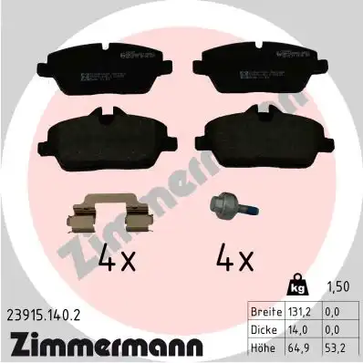 Тормозные колодки дисковые ZIMMERMANN 23915.140.2