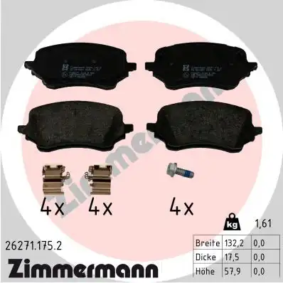 Тормозные колодки дисковые ZIMMERMANN 26271.175.2