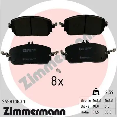 Тормозные колодки дисковые ZIMMERMANN 26581.180.1