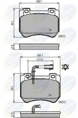 Тормозные колодки дисковые передняя ось COMLINE CBP12102