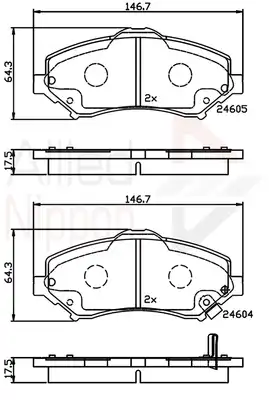 колодки дисковые торм. перед. Jeep ADB36066 COMLINE