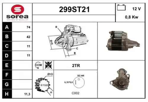 Стартер STARTCAR 299ST21