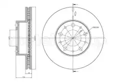 Тормозной диск METELLI 23-0884C вентилируемый , передняя ось