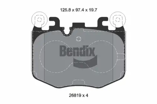 Комплект тормозных колодок, дисковый тормоз BPD2561 BENDIX