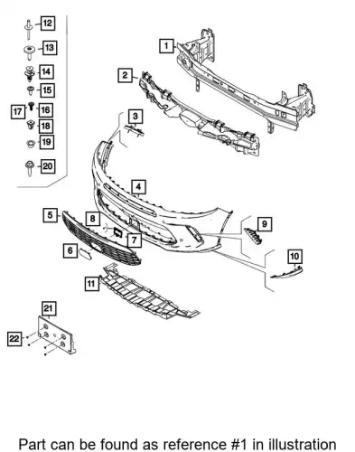 FRONT BUMPER 68645918AA CHRYSLER