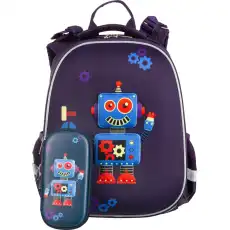 Ранец №1School 3D Robot, 2 отд., эргоном. спинка 1712621
