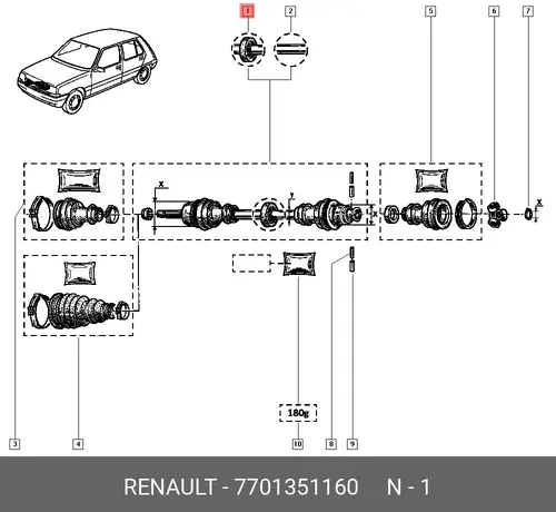 привод правый Ren 7701351160 RENAULT