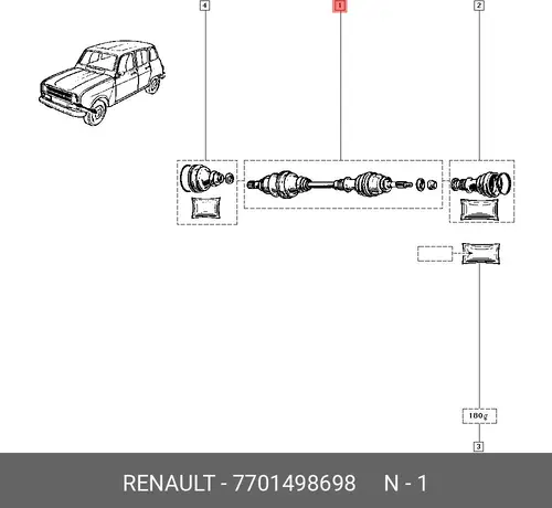 привод левый Peug 7701498698 RENAULT