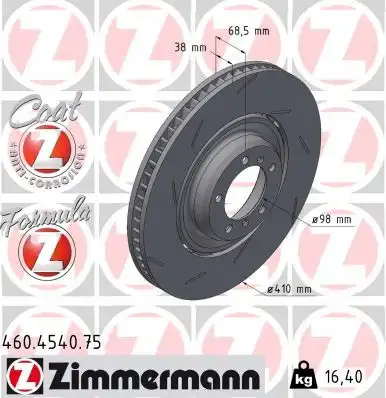 Тормозной диск ZIMMERMANN 460.4540.75