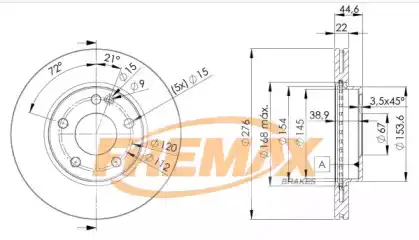 Тормозной диск FREMAX BD-0111 вентилируемый ,