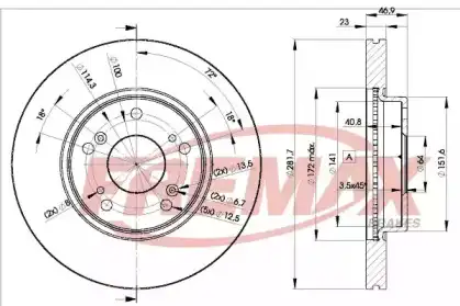 Тормозной диск FREMAX BD-1705 вентилируемый ,