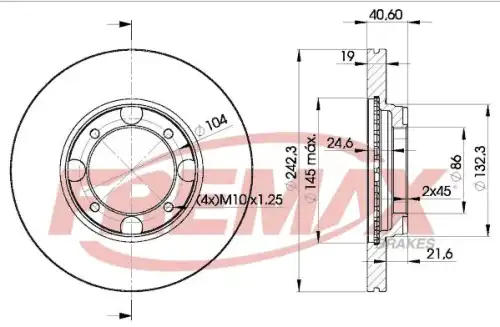 Тормозной диск FREMAX BD-2135 вентилируемый ,