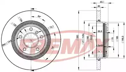 Тормозной диск FREMAX BD-3215 вентилируемый ,
