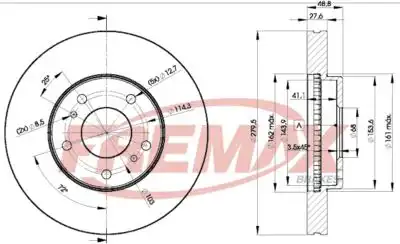 Тормозной диск FREMAX BD-4103 вентилируемый ,