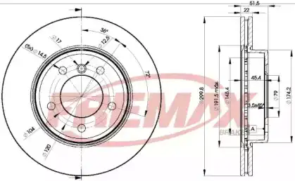 Тормозной диск FREMAX BD-4539 вентилируемый ,