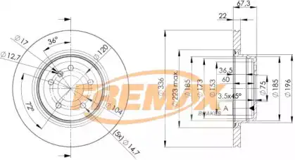 Тормозной диск FREMAX BD-4655 вентилируемый ,